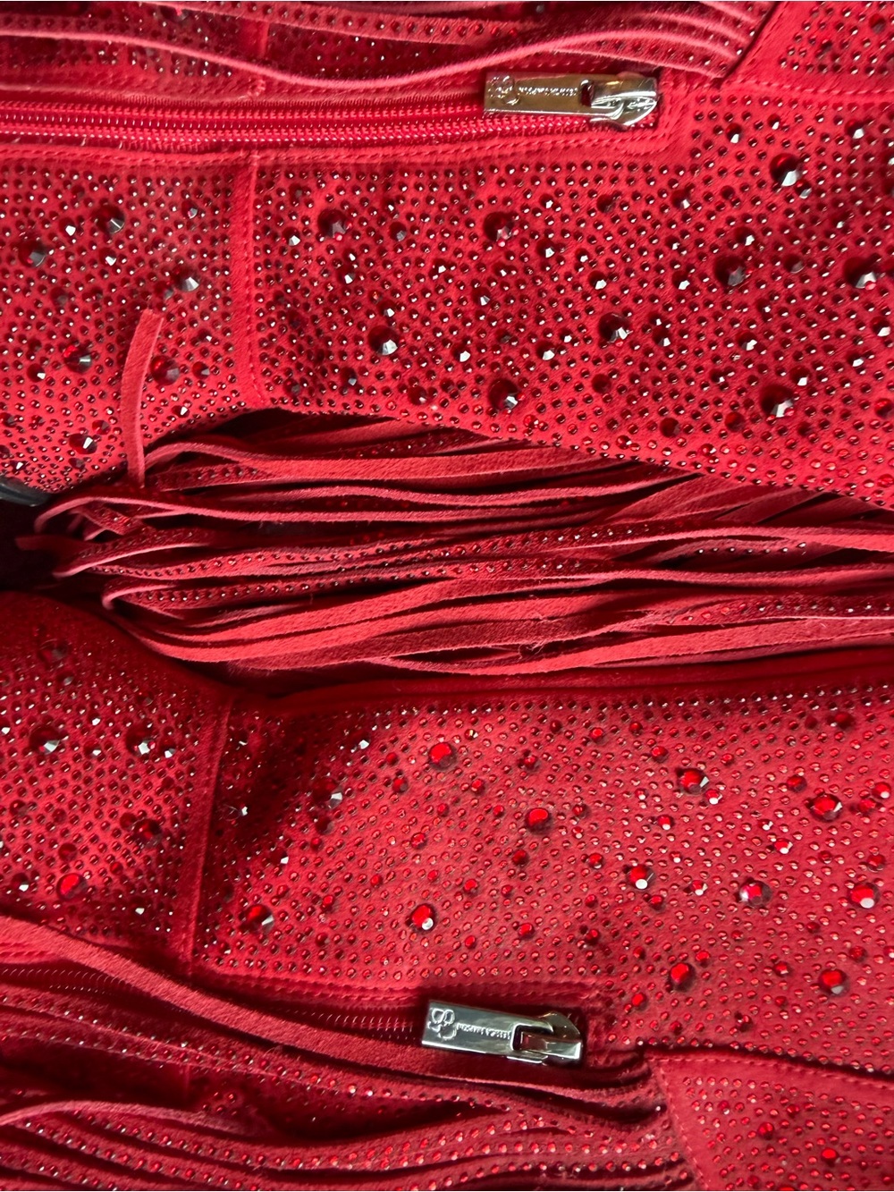 Jessica Simpson Red Rhinestone Fringe Cowboy Boots Size 7.5 - Picture 4 of 6